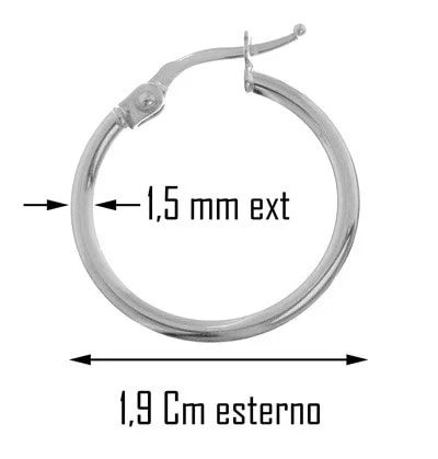 Orecchini Donna Cerchio Cerchi Oro Bianco 18 kt Carati Ct 750 0,95 Gr - immagine 2