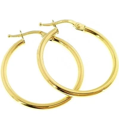 Orecchini Donna Cerchio Cerchi Oro Giallo 18 kt Carati Ct 750 1,0 Gr