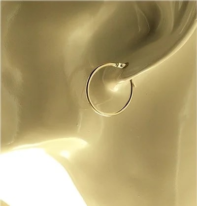 Orecchini Donna Cerchio Cerchi Oro Giallo 18 kt Carati Ct 750 1,0 Gr - immagine 2