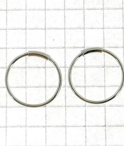 Orecchini Donna Cerchio Cerchi Oro Bianco 18 kt Carati Ct 750 1,0 Gr - immagine 3
