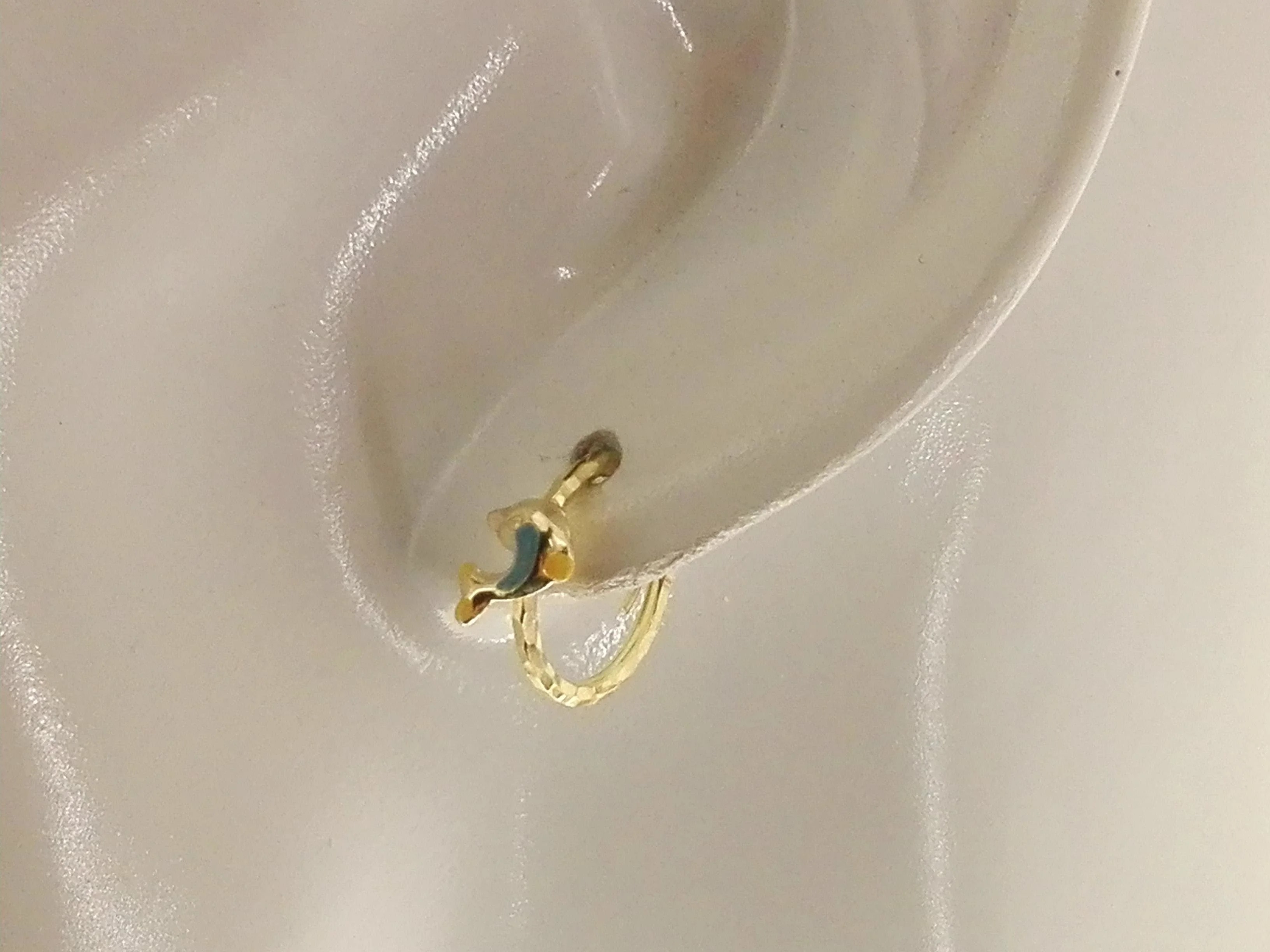 Orecchini Bimba Bambina Cerchio Oro Giallo 18 kt Carati Ct 750 0,95 Gr - immagine 2