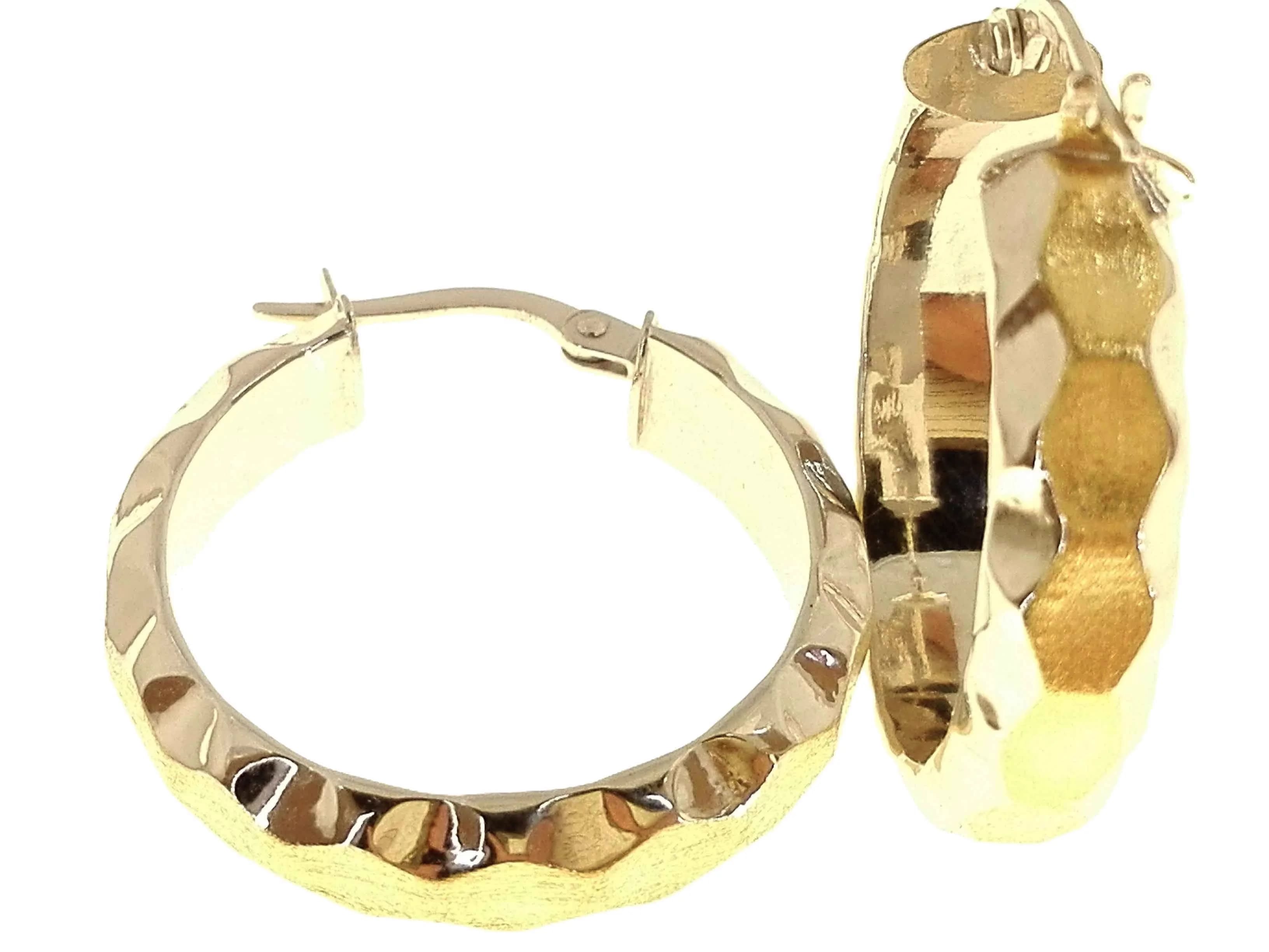 Orecchini Donna Cerchio Cerchi Oro Bianco e Giallo18 kt Carati Ct 750 3,95 Gr