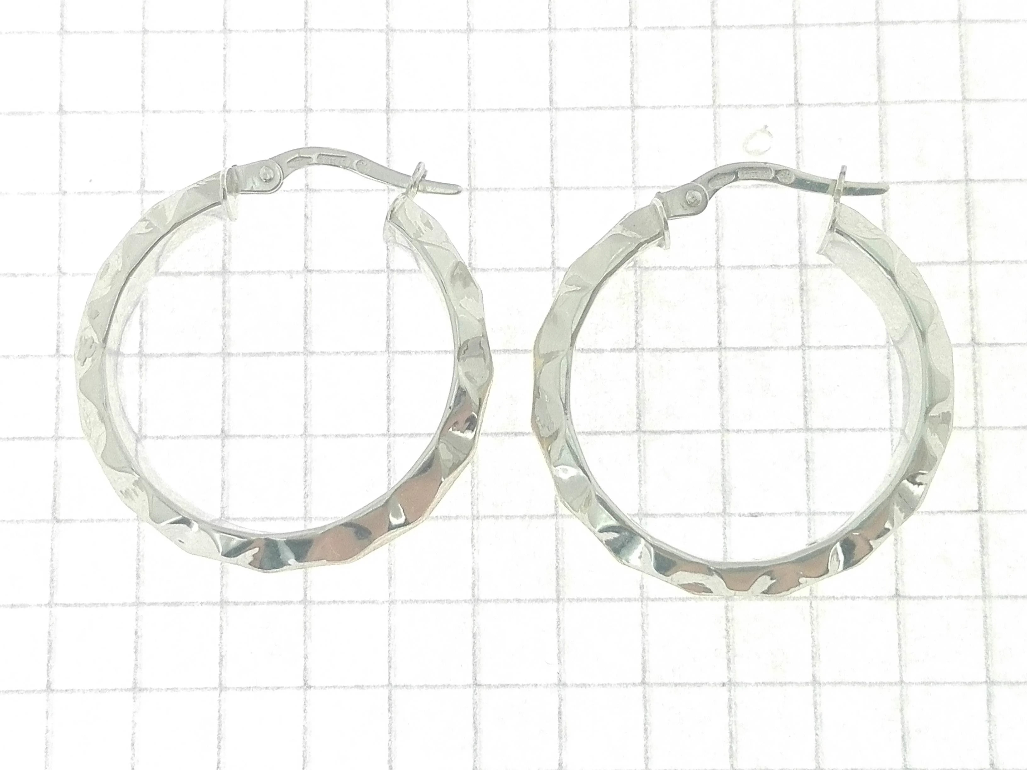 Orecchini Donna Cerchio Cerchi Oro Bianco e Giallo18 kt Carati Ct 750 3,95 Gr - immagine 4