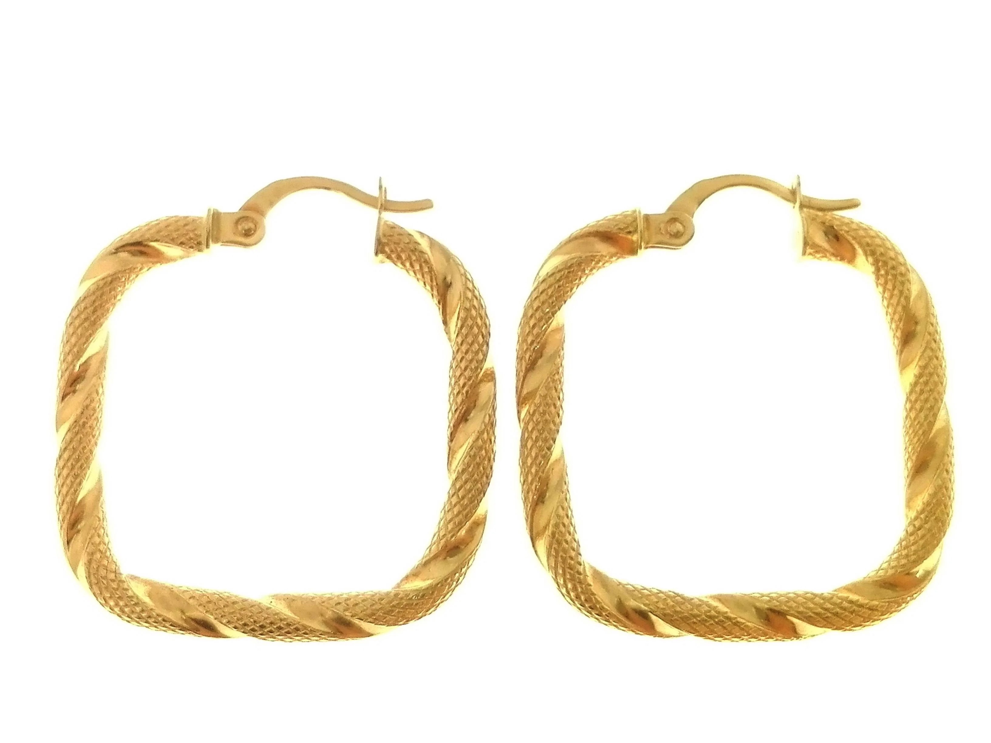 Orecchini Donna Cerchio Cerchi Oro Giallo 18 kt Carati Ct 750 2,90 Gr