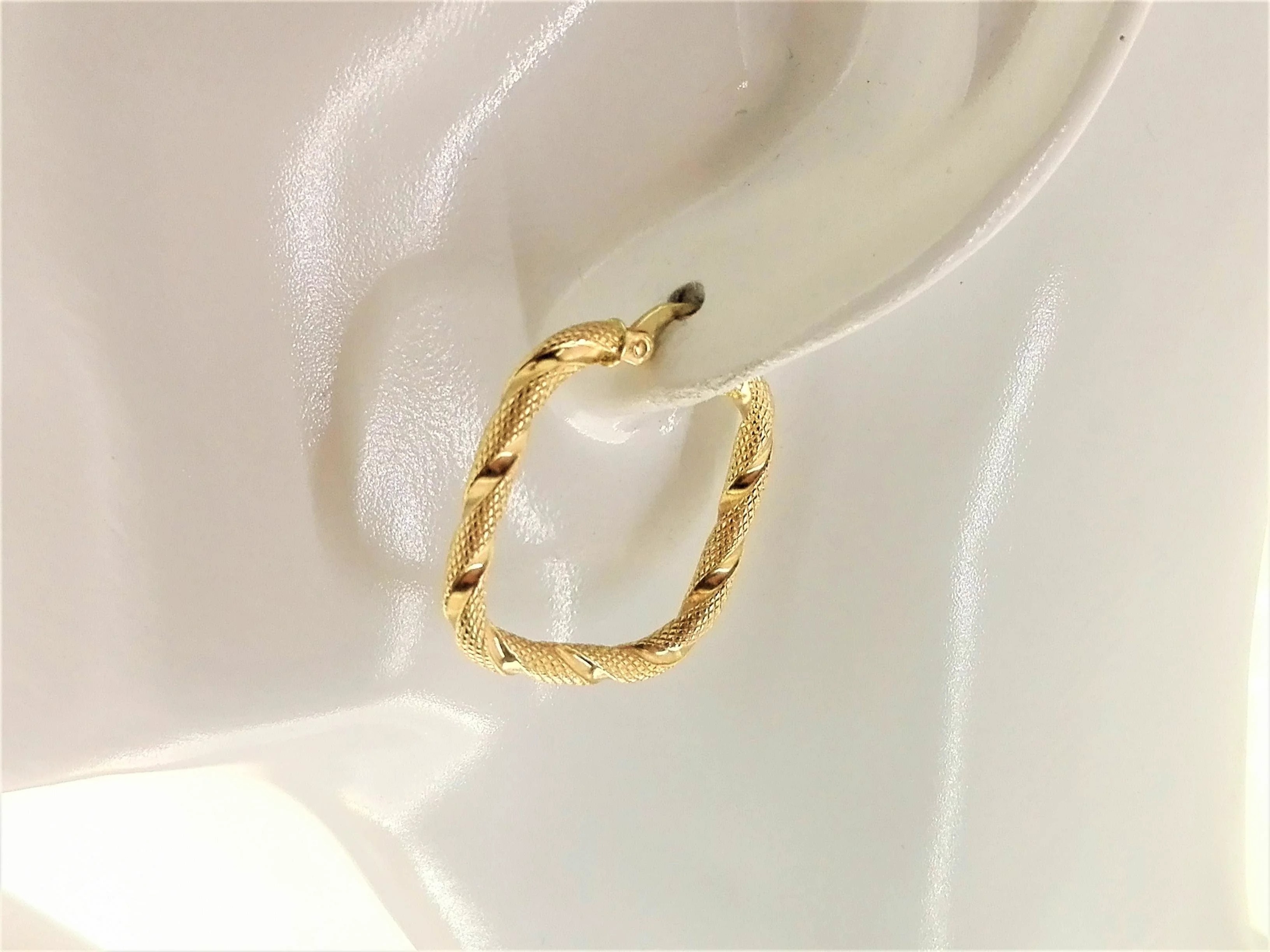 Orecchini Donna Cerchio Cerchi Oro Giallo 18 kt Carati Ct 750 2,90 Gr - immagine 2