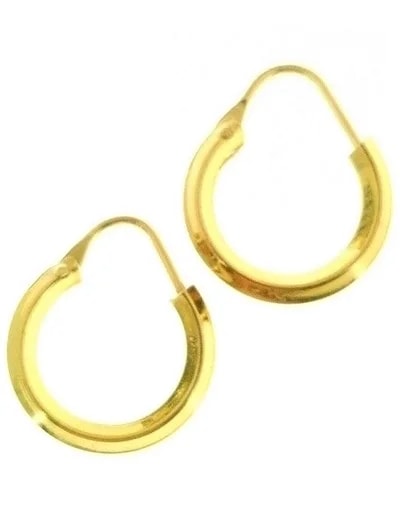 Orecchini Donna Cerchio Cerchi Oro Giallo Bianco 18 kt Carati Ct 750 2,05 Gr