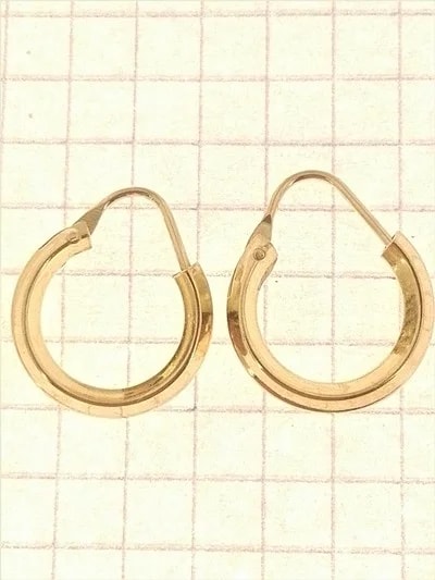 Orecchini Donna Cerchio Cerchi Oro Giallo Bianco 18 kt Carati Ct 750 2,05 Gr - immagine 3