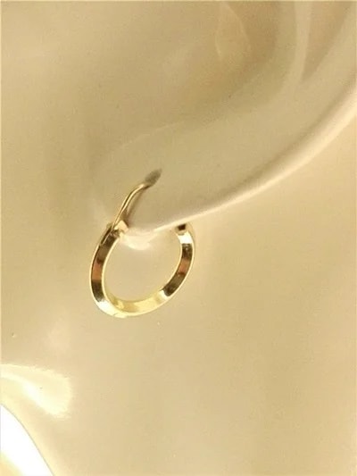 Orecchini Donna Cerchio Cerchi Oro Giallo Bianco 18 kt Carati Ct 750 2,05 Gr - immagine 2