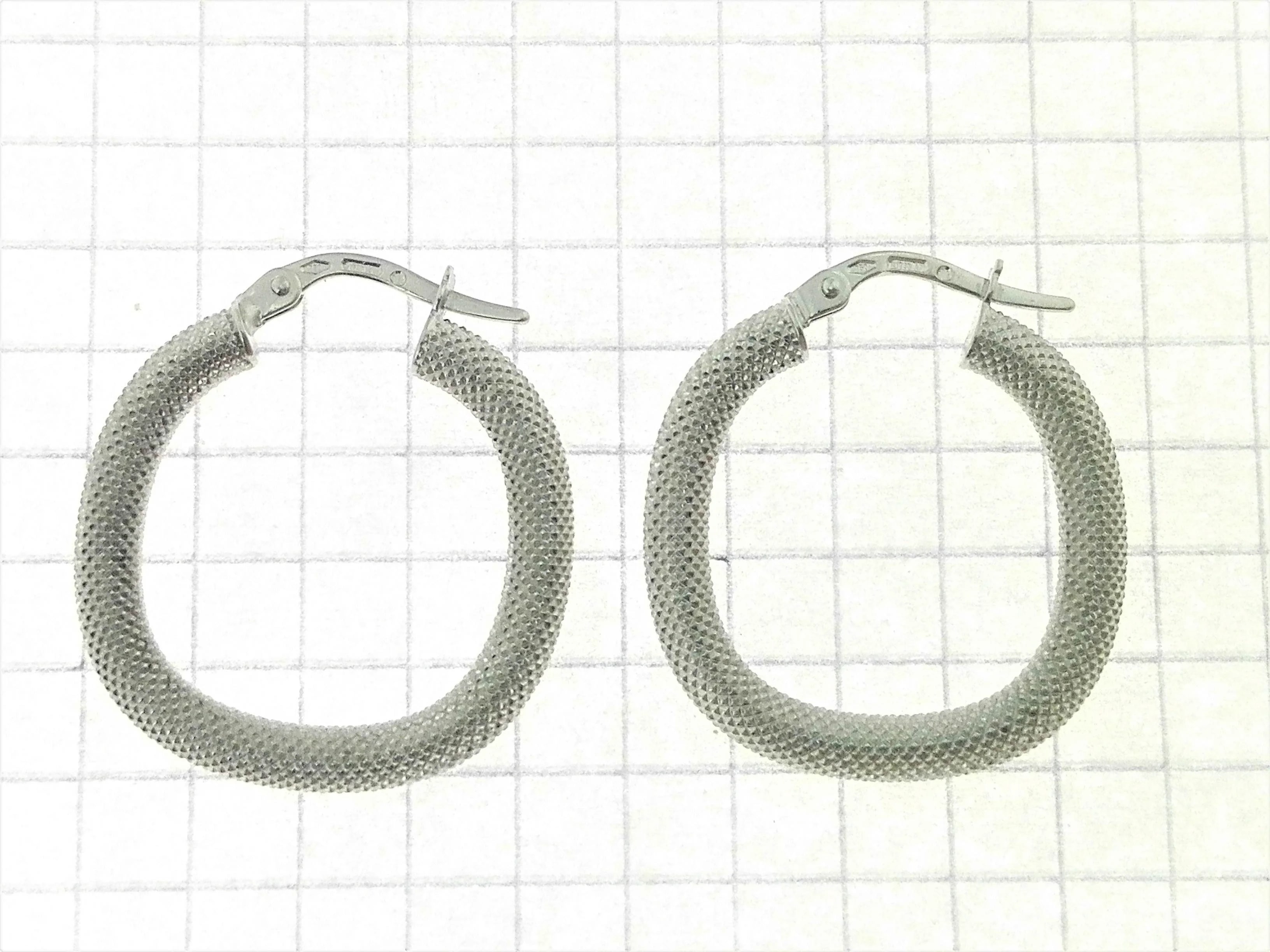 Orecchini Donna Cerchio Oro Bianco 18 kt Carati Ct 750 2,30 gr - immagine 3