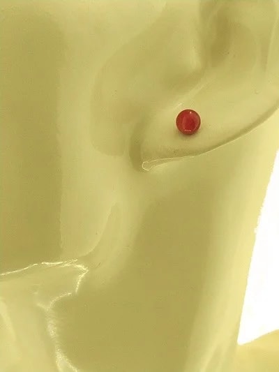 Orecchini Donna Corallo del Mediterraneo Oro Giallo 18 kt Carati Ct 750 0,85 Gr - immagine 3
