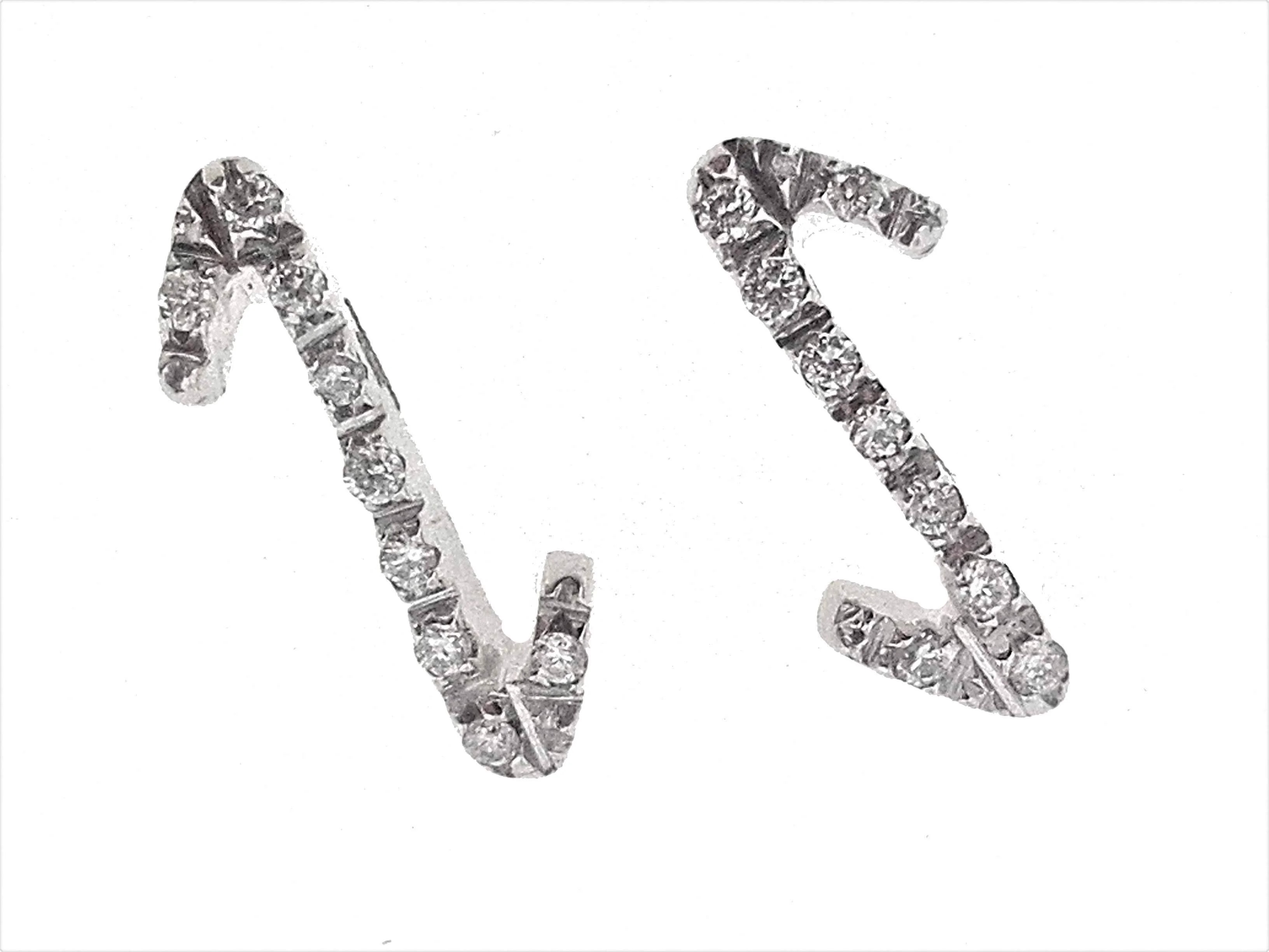 Orecchini Donna Diamanti Oro Bianco 18 kt Carati 750 2,0 Gr 0,11 Ct