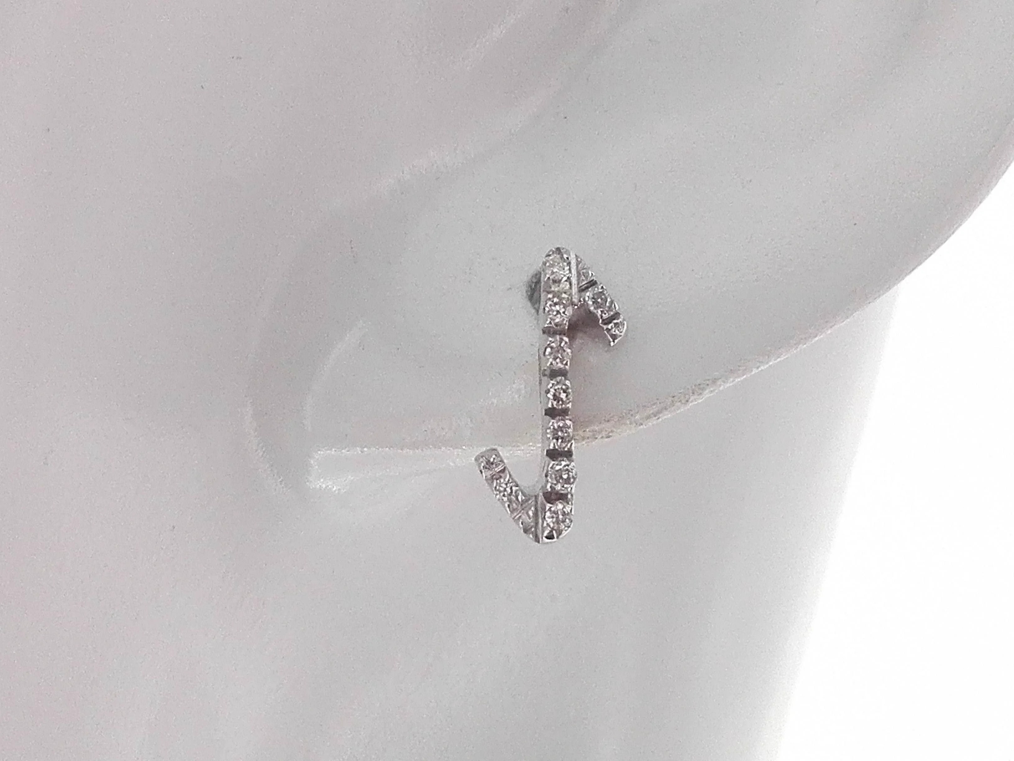 Orecchini Donna Diamanti Oro Bianco 18 kt Carati 750 2,0 Gr 0,11 Ct - immagine 2