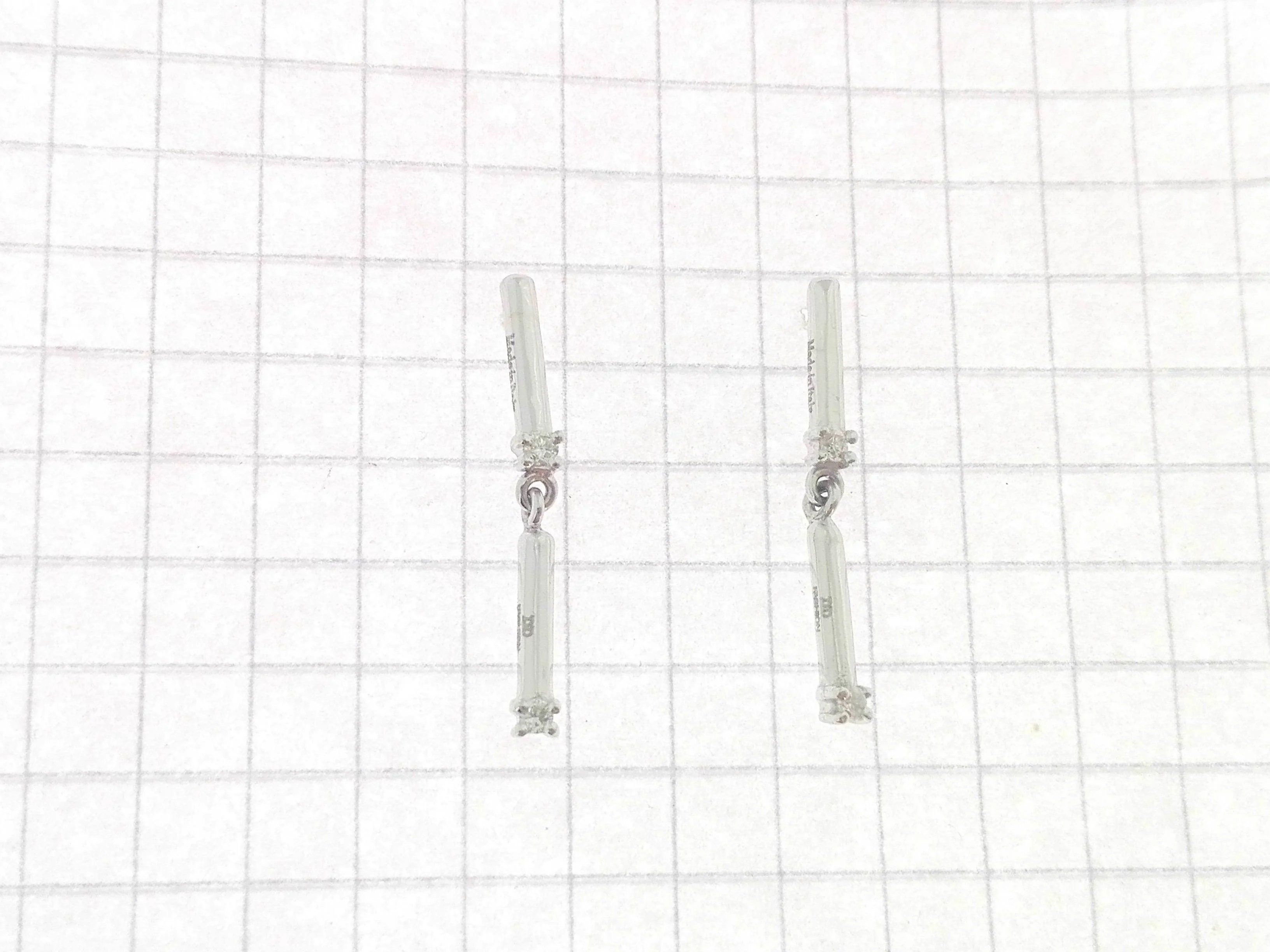 Orecchini Donna Diamanti Oro Bianco 18 Kt Carati 750 2,20 Gr 0,08 Ct - immagine 3