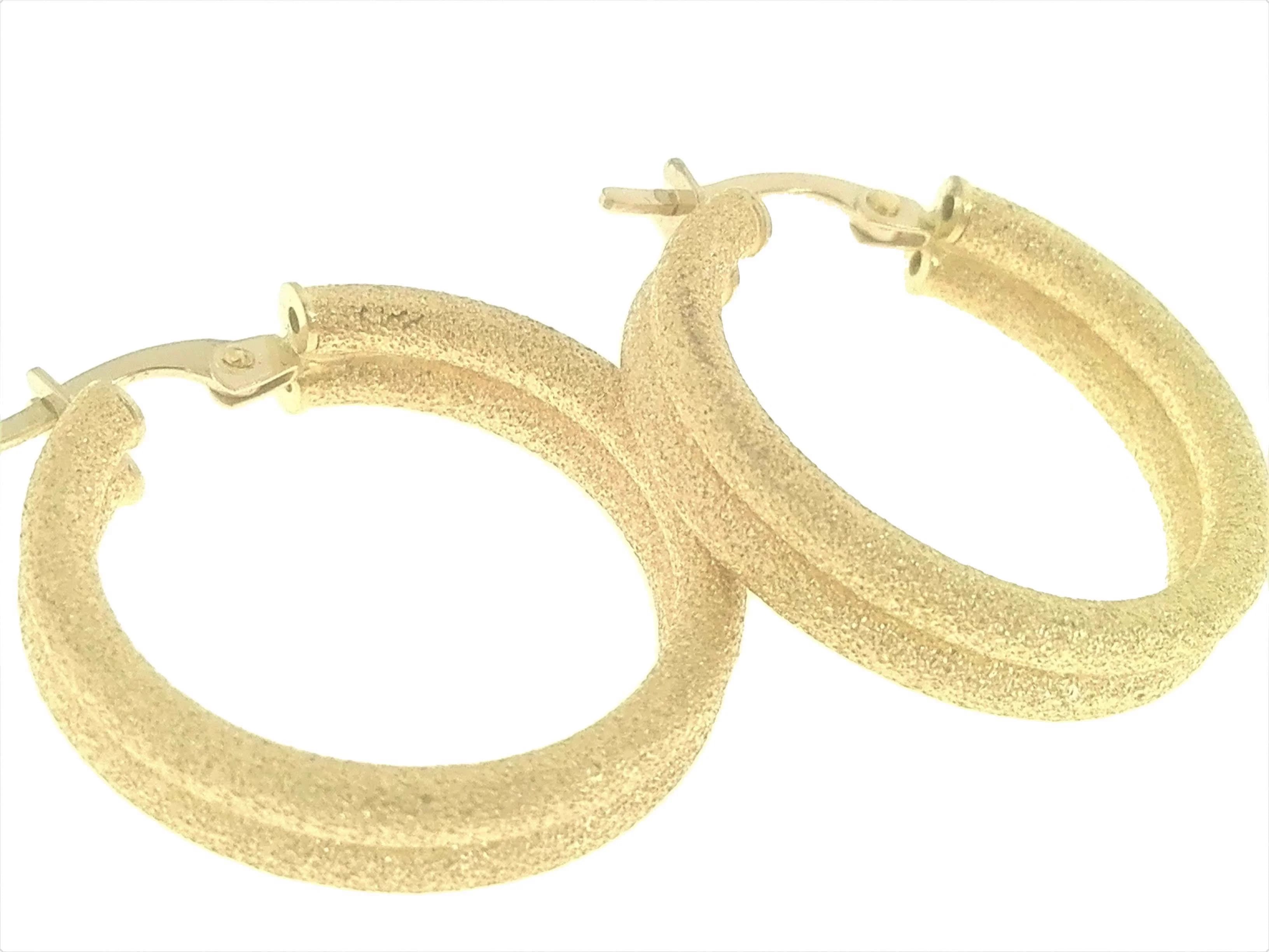Orecchini Donna Doppio Cerchio Cerchi Oro Giallo 18 kt Carati Ct 750 3,30 Gr