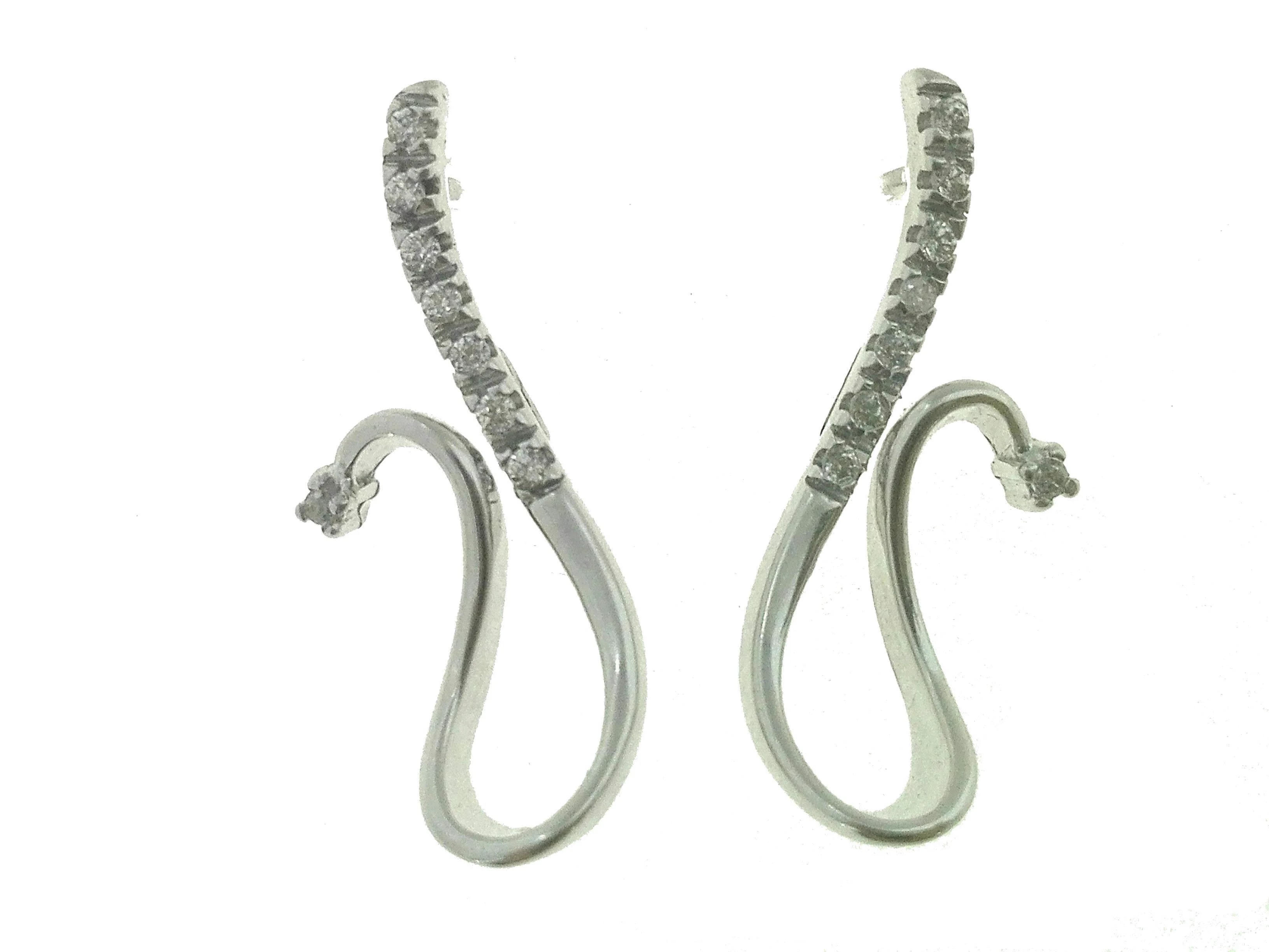 Orecchini Donna Oro Bianco 18 kt Carati Ct 750 3,60 Gr