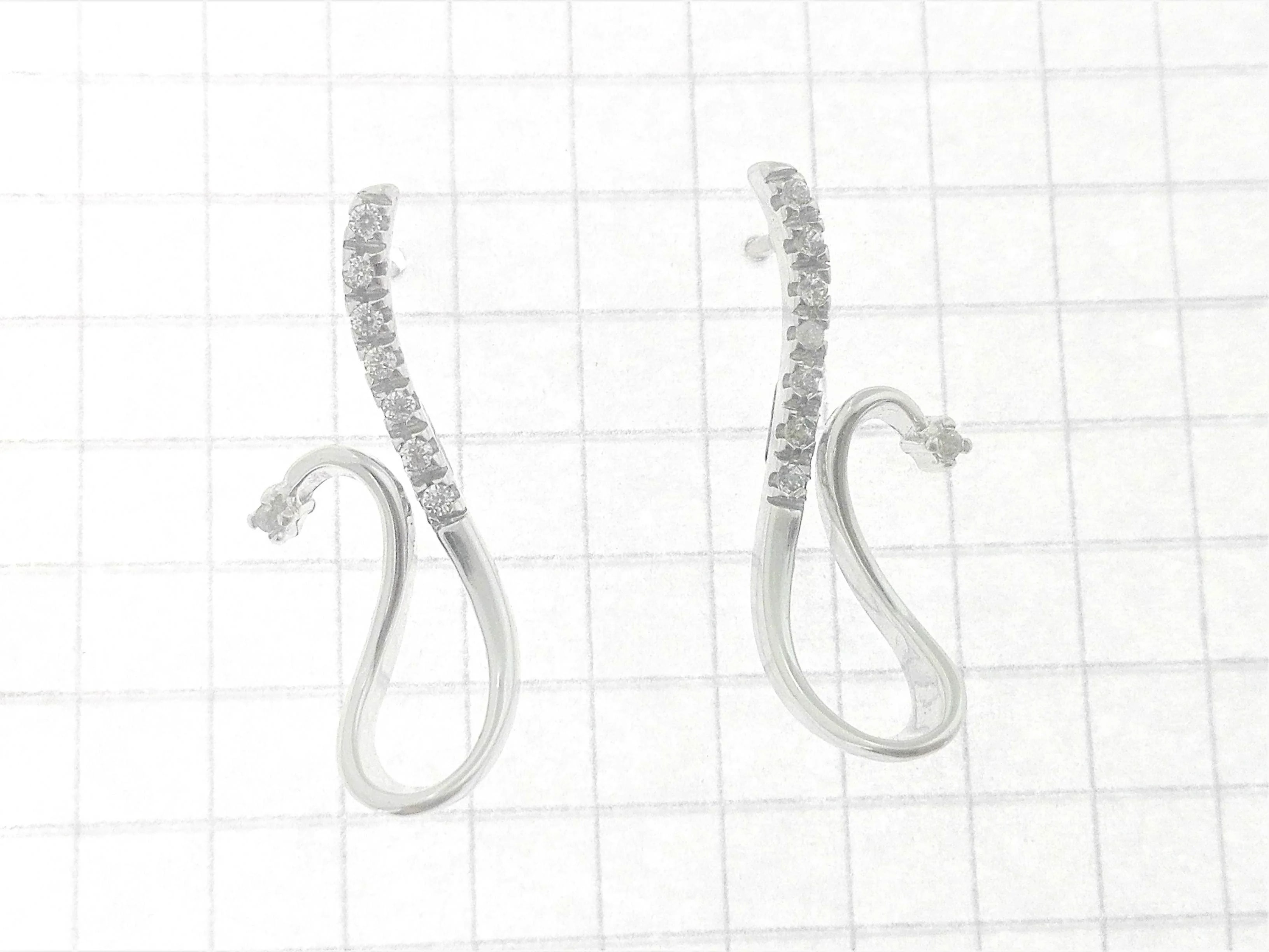 Orecchini Donna Oro Bianco 18 kt Carati Ct 750 3,60 Gr - immagine 3