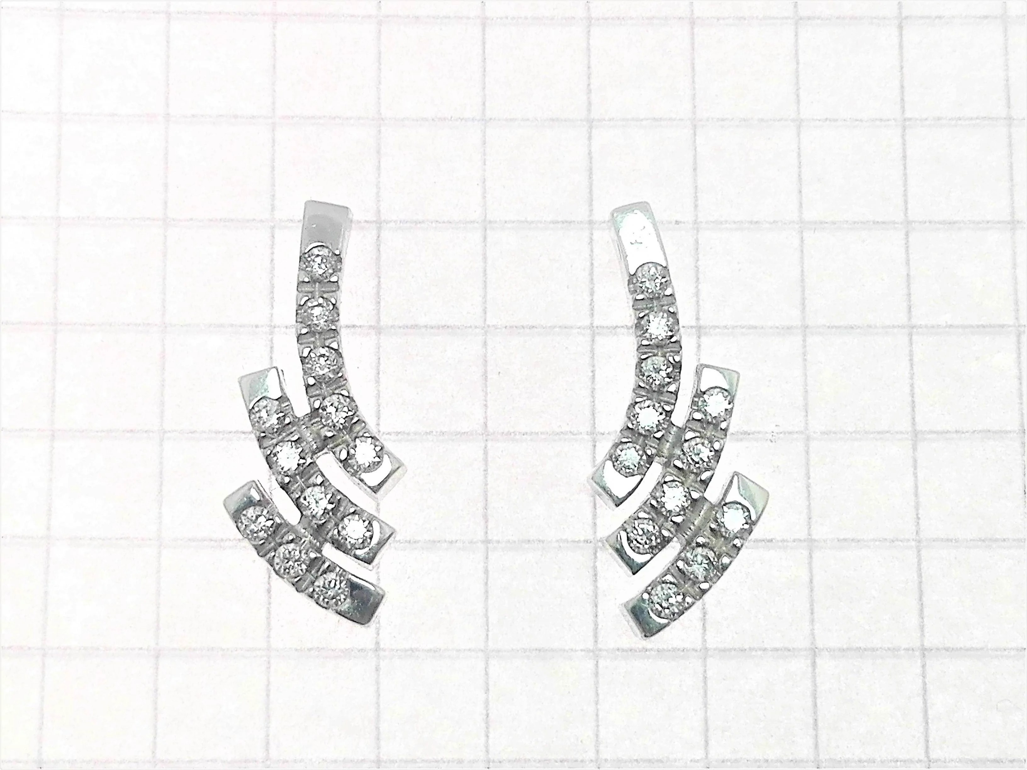 Orecchini Donna Oro Bianco 18 kt Carati Ct 750 3,60 Gr Zirconi Taglio Brillante - immagine 3