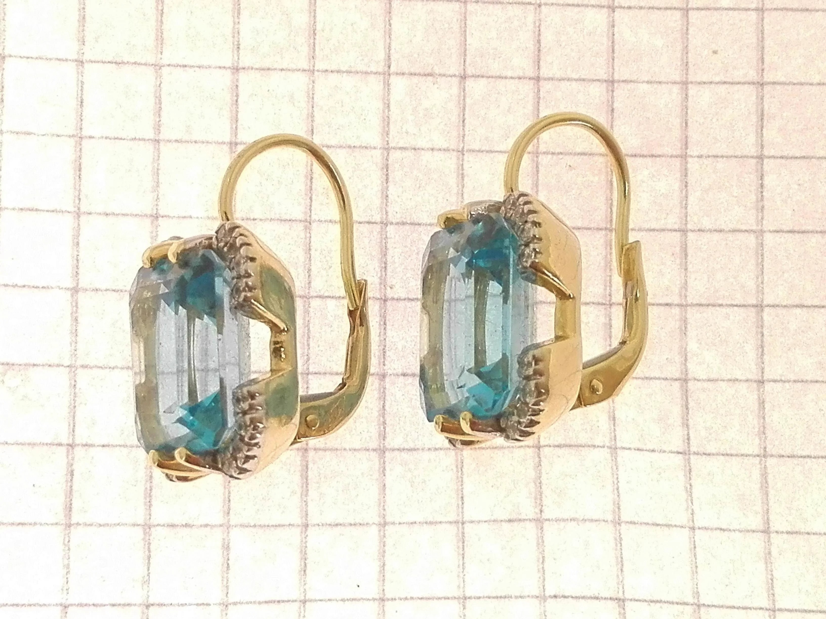 Orecchini Donna Oro Giallo 18 kt Carati Ct 10,6Gr Acquamarina Monachella Monachi - immagine 3