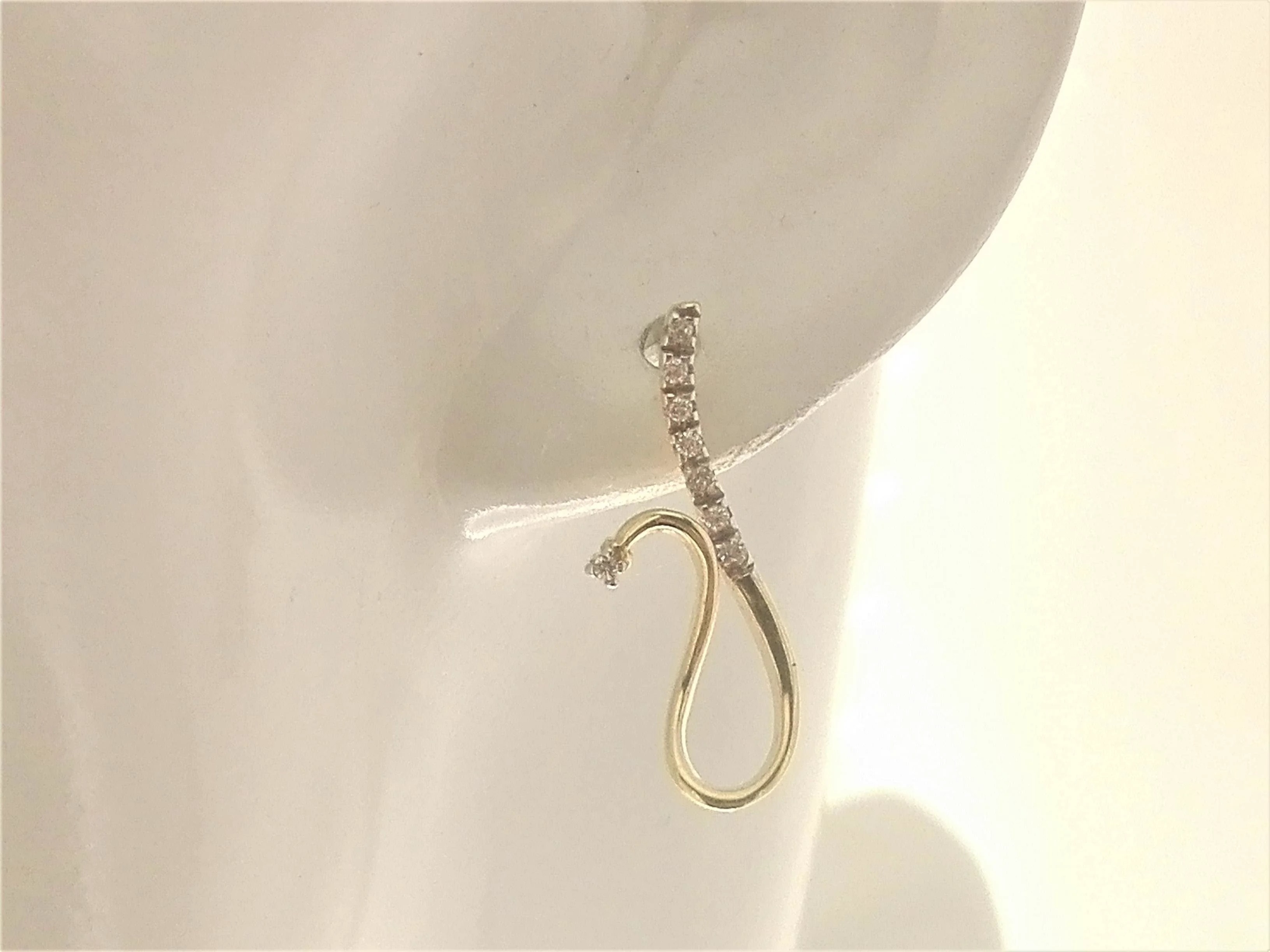 Orecchini Donna Oro Giallo 18 kt Carati Ct 750 3,70 Gr Zirconi Taglio Brillante - immagine 2