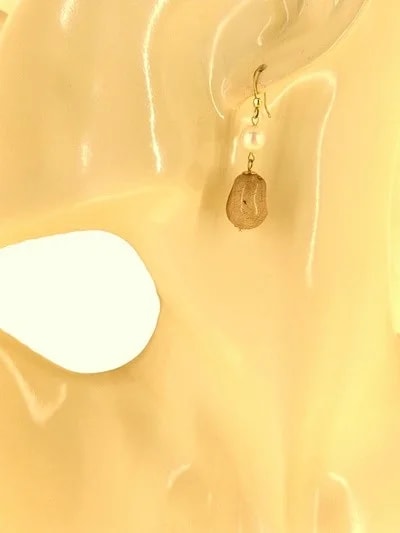Orecchini Donna Pendenti Perle Oro Giallo 18 kt Carati Ct 750 4,50 Gr - immagine 3