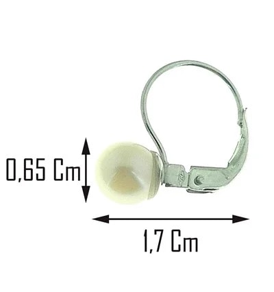 Orecchini Donna Perle Monachina Monachella Oro Bianco 18 kt Carati Ct 750 2,35Gr - immagine 3