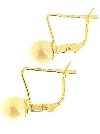 Orecchini Donna Perle Oro Giallo 18 kt Carati Ct 750 2,35 Gr Monachella Monachina