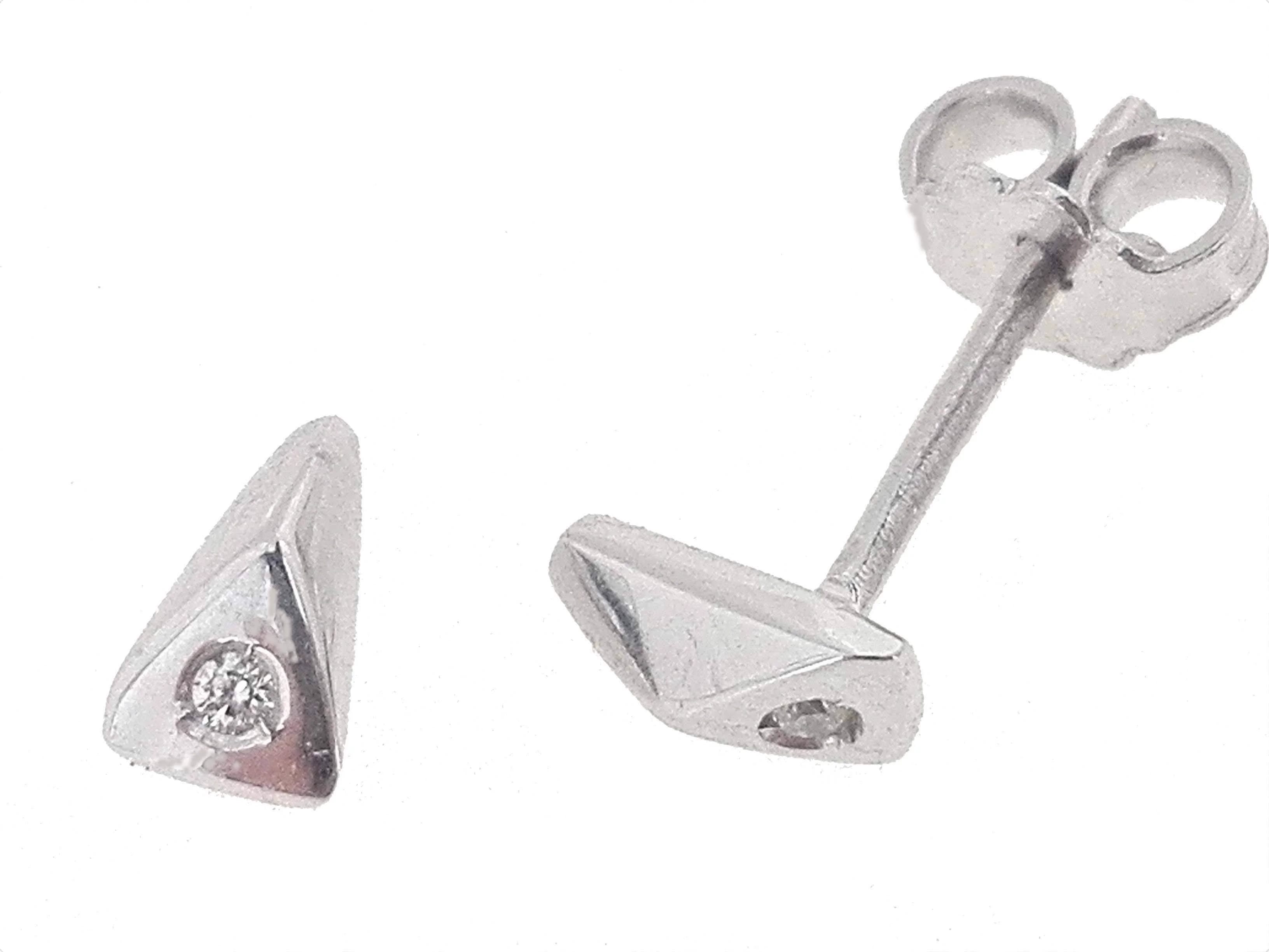 Orecchini Donna Punto Luce Diamanti 0,02 CT Oro Bianco 18 kt Carati 750 gr 1,35