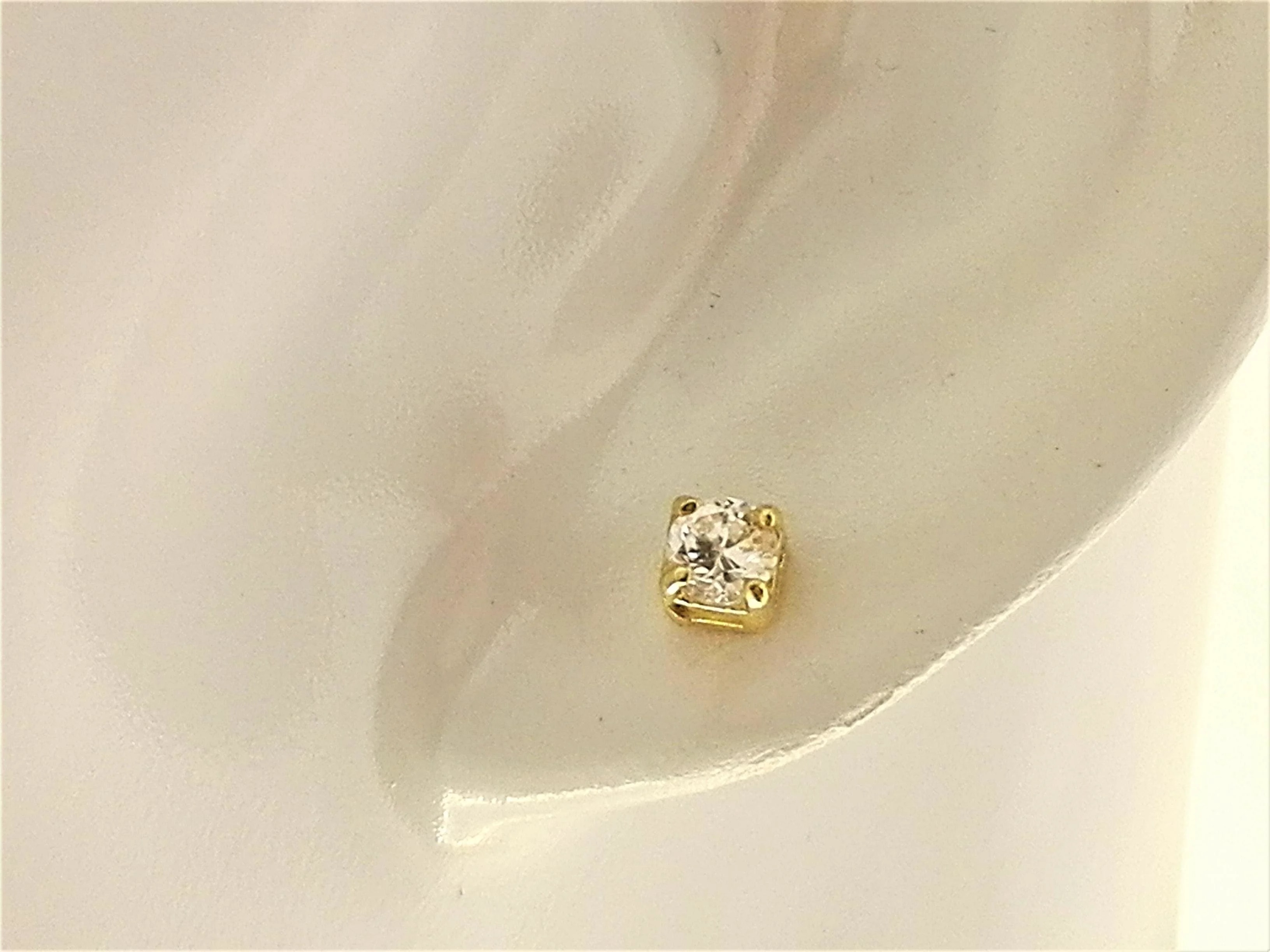 Orecchini Donna Punto Luce Oro Giallo 18 kt Carati Ct 750 1,55 Gr - immagine 2