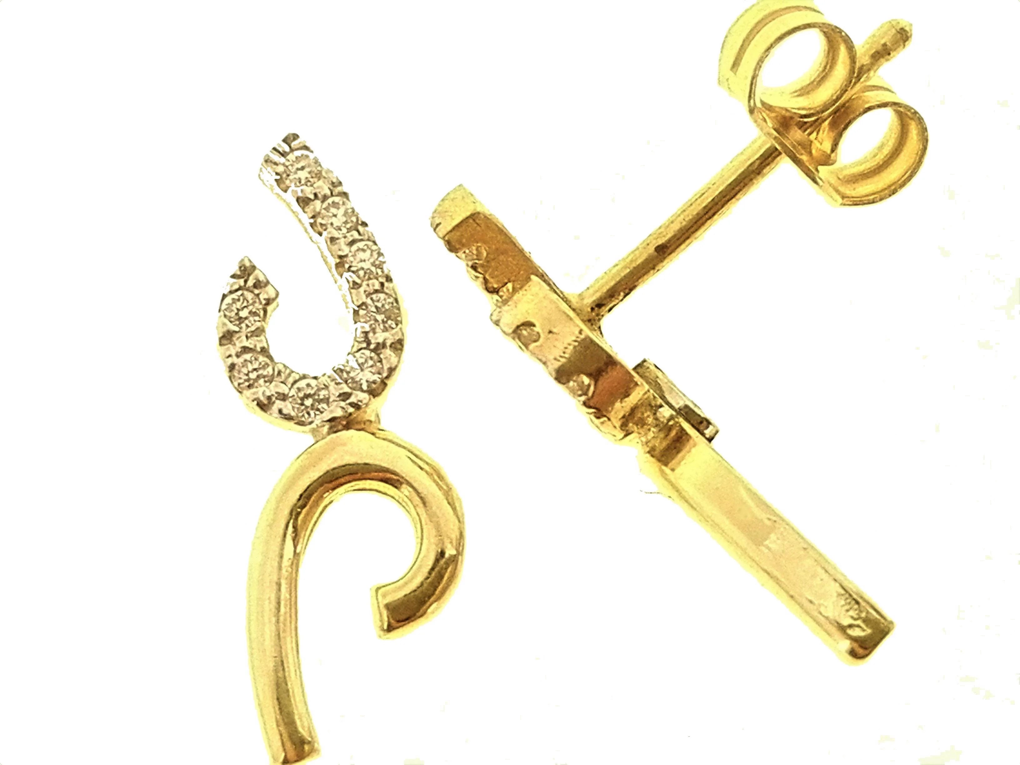 Orecchini Donna Oro Giallo 18 kt Carati Ct 750 2,35 Gr Zirconi
