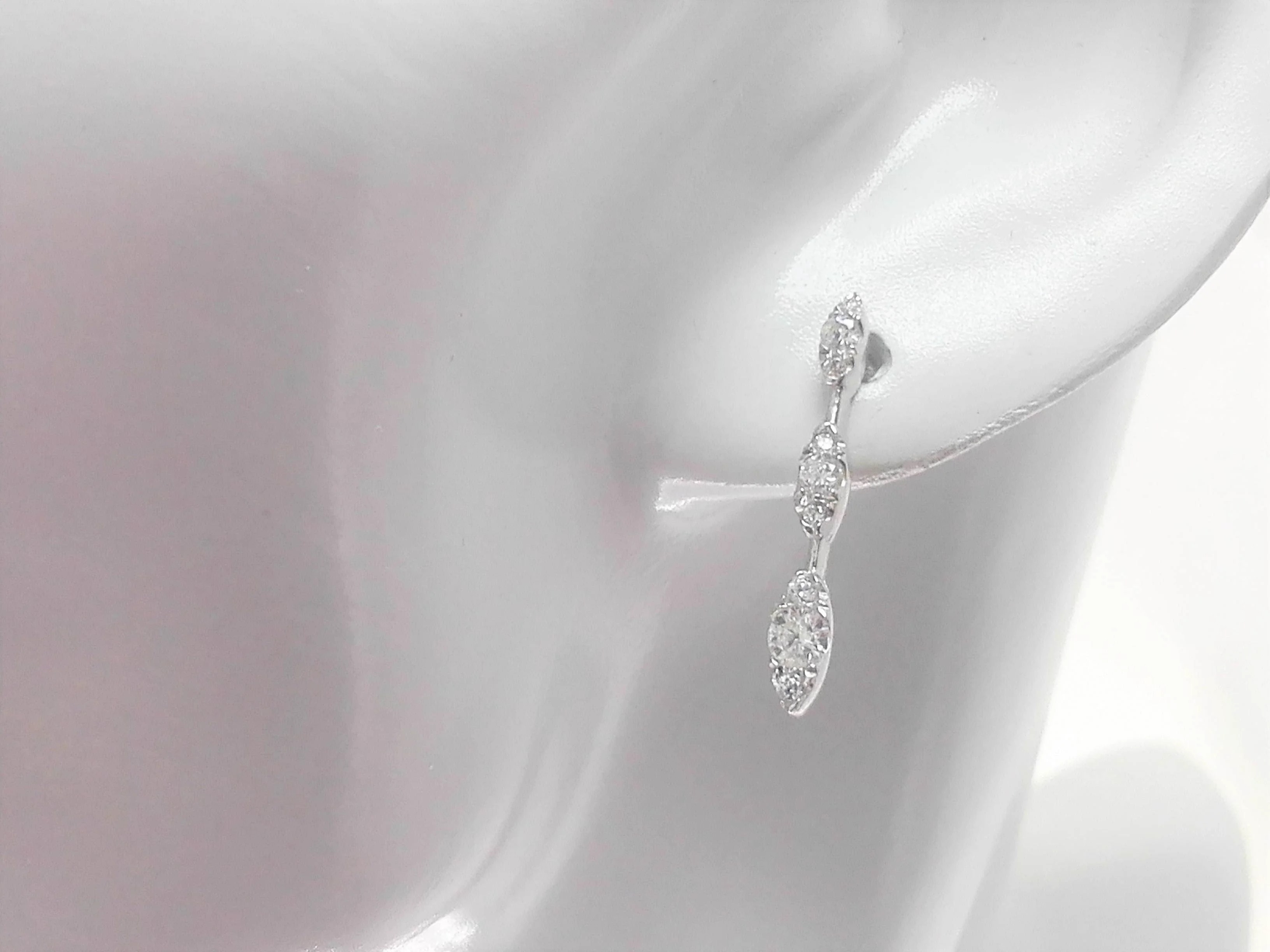Orecchini Donna Trilogy Zirconi Taglio Brillante Oro Bianco 18 kt Carati Ct 750 - immagine 2