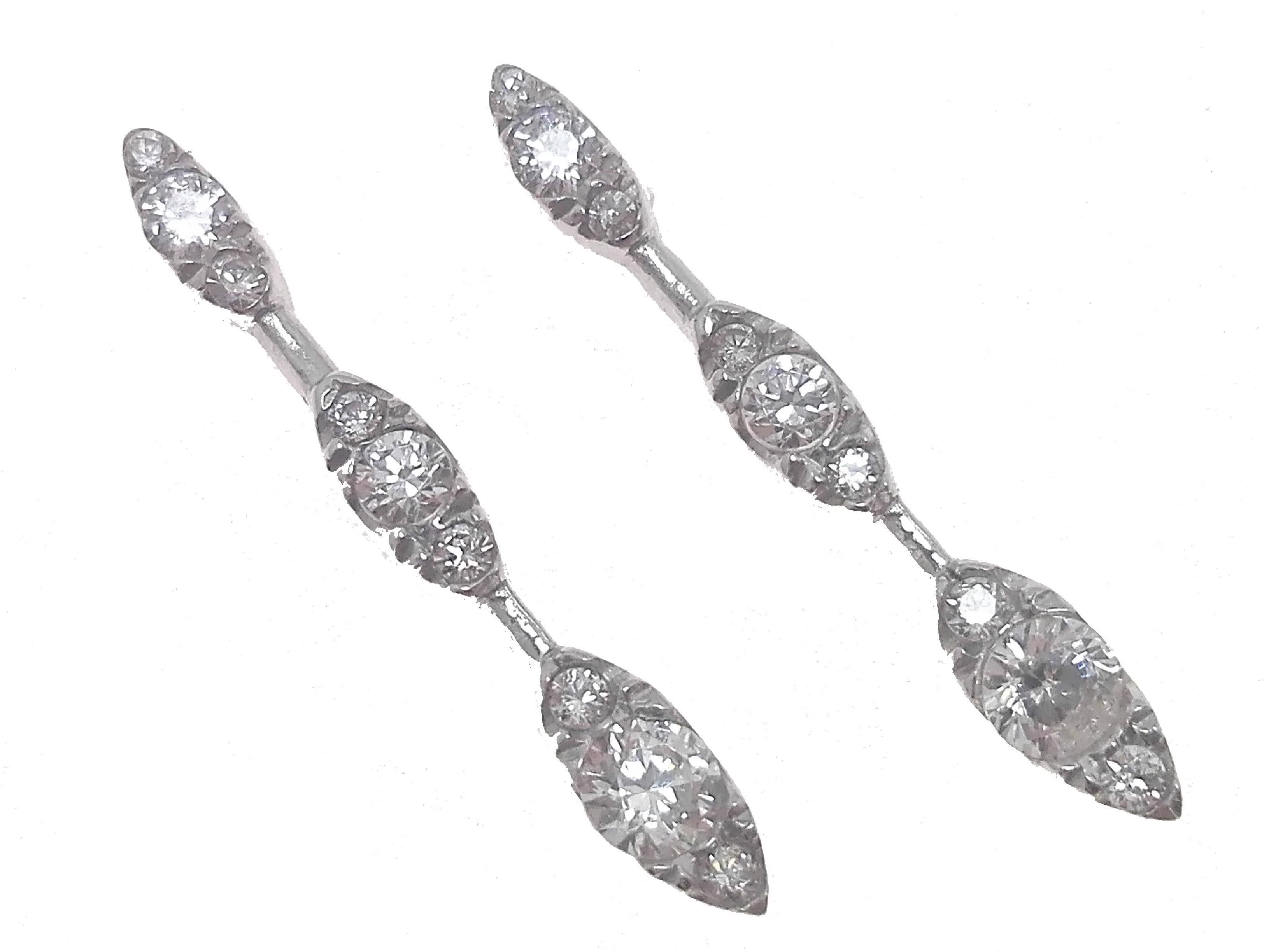Orecchini Donna Trilogy Zirconi Taglio Brillante Oro Bianco 18 kt Carati Ct 750