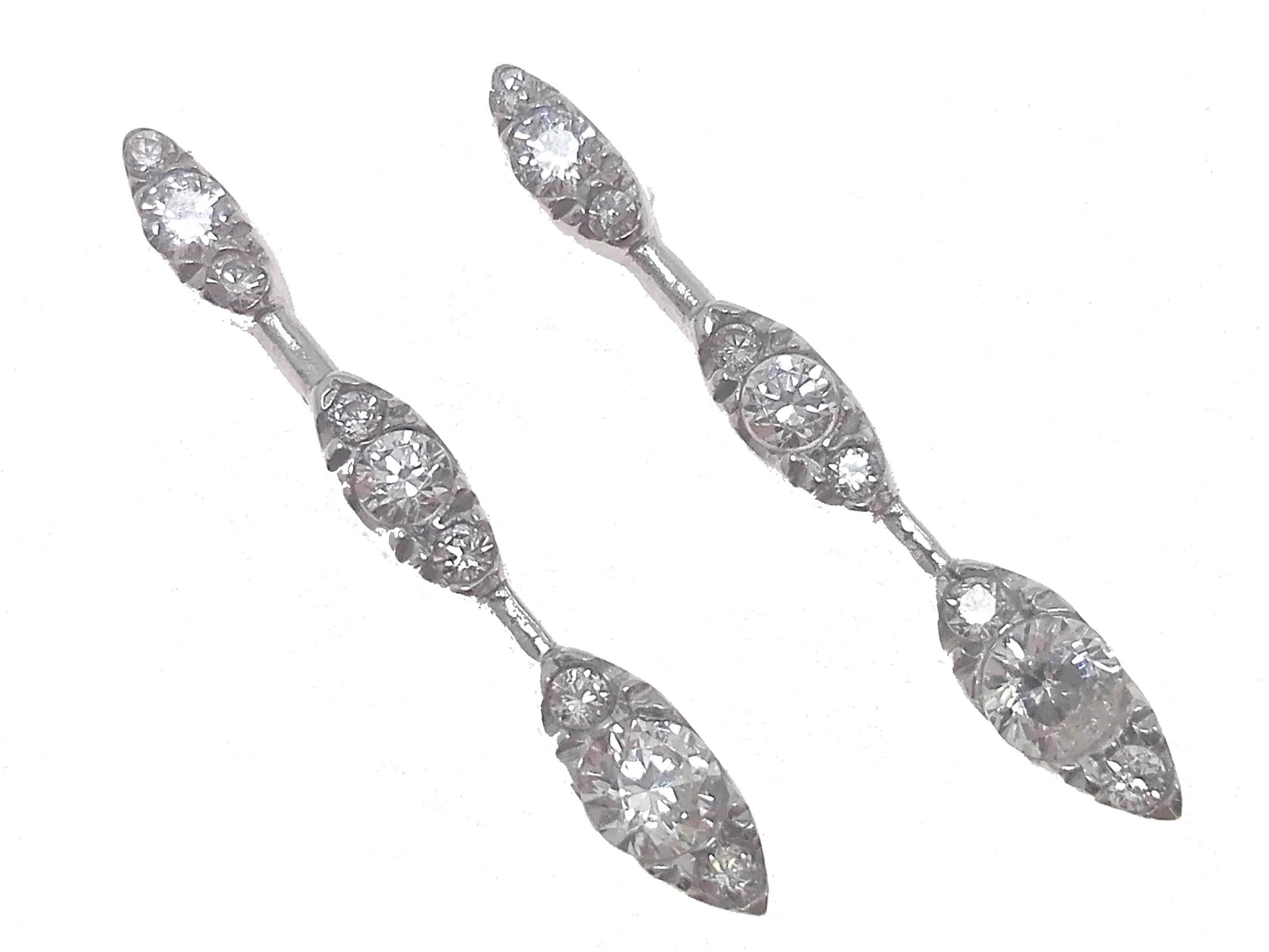 Orecchini Donna Trilogy Zirconi Taglio Brillante Oro Bianco 18 kt Carati Ct 750