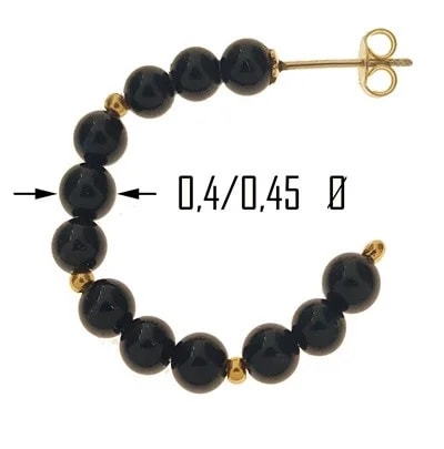 Orecchini Onice Cerchio Cerchi Donna Oro Giallo 18 Kt Carati Ct 750 Gr 3,00 - immagine 3