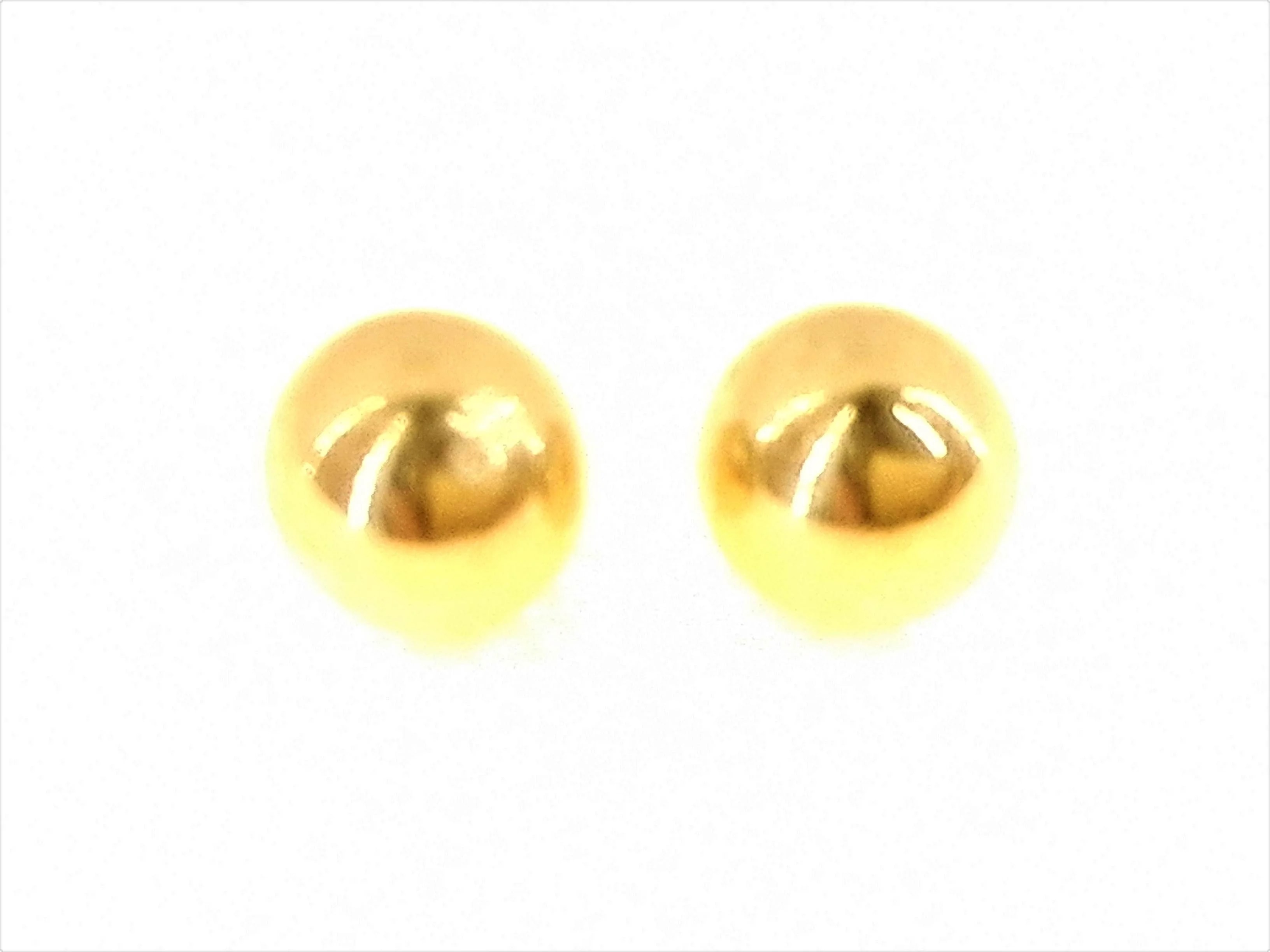 Orecchini Pallina Donna Oro Giallo 18 KT Ct Carati 750 1,50 Gr
