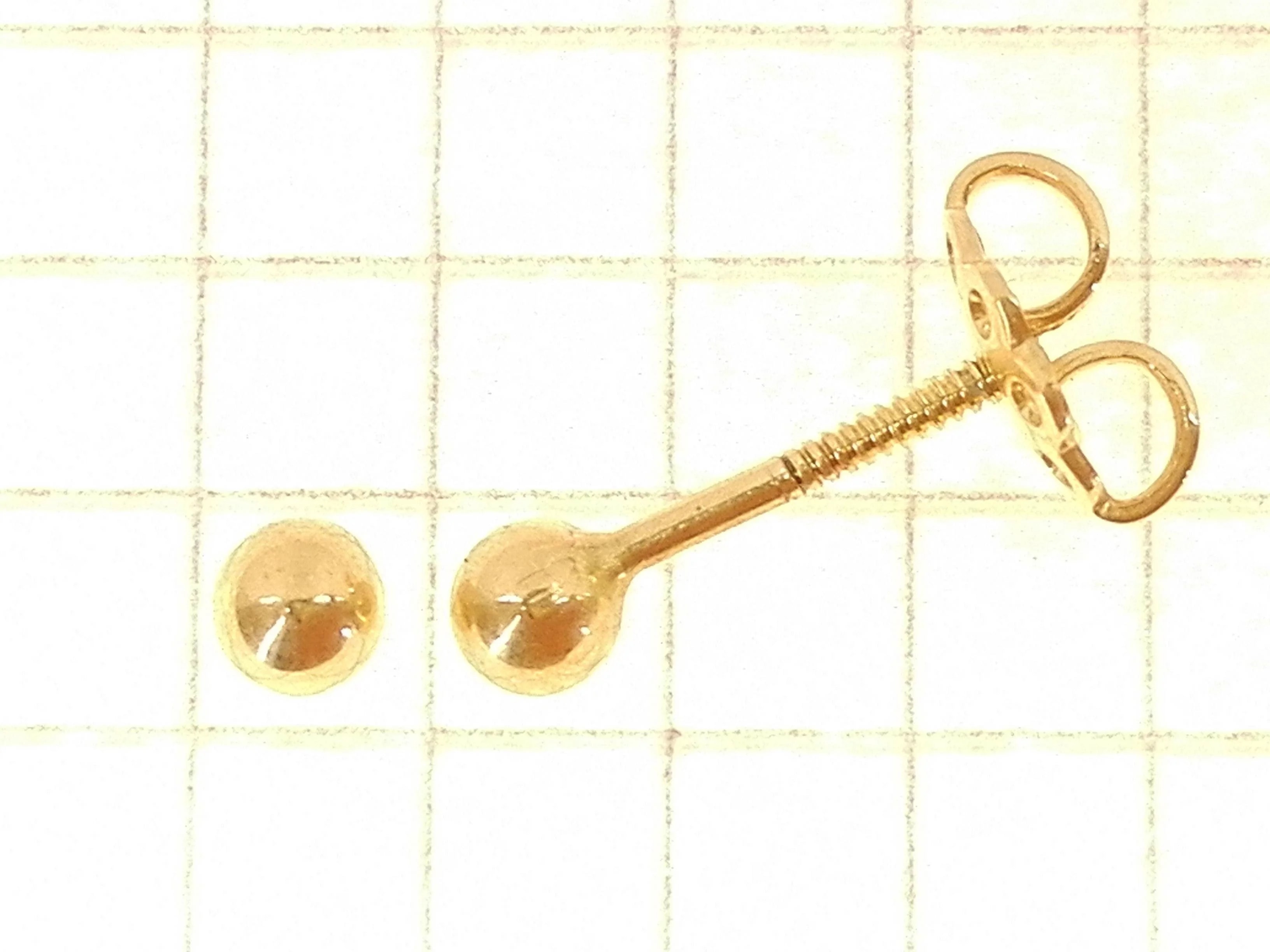 Orecchini Pallina Donna Oro Giallo 18 KT Ct Carati 750 1,50 Gr - immagine 3