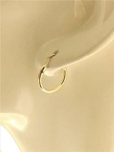 Orecchini Cerchi Cerchio Donna Bambina Oro Giallo 18 Kt Carati Ct 750 Gr 1,35 - immagine 2