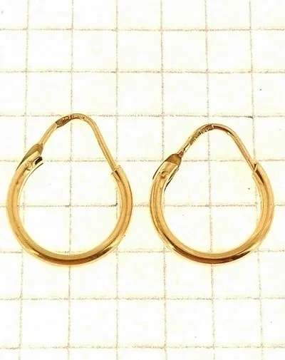 Orecchini Cerchi Cerchio Donna Bambina Oro Giallo 18 Kt Carati Ct 750 Gr 1,35 - immagine 3