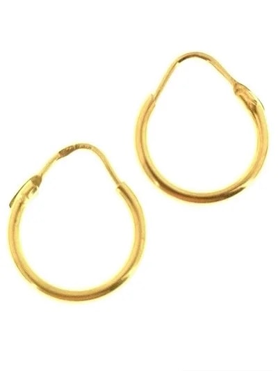 Orecchini Cerchi Cerchio Donna Bambina Oro Giallo 18 Kt Carati Ct 750 Gr 1,35