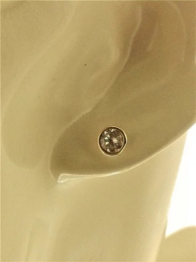 Orecchini Donna Punto Luce Solitari Oro Giallo 18 kt Carati Ct 750 0,80 Gr - immagine 2