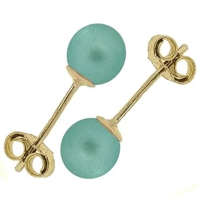 Orecchini Perle Bimba Bambina oro Giallo 18 Kt Carati Ct 750 0,55 Gr Cinque Colori - immagine 2