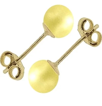 Orecchini Perle Bimba Bambina oro Giallo 18 Kt Carati Ct 750 0,55 Gr Cinque Colori - immagine 3
