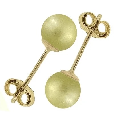 Orecchini Perle Bimba Bambina oro Giallo 18 Kt Carati Ct 750 0,55 Gr Cinque Colori - immagine 4