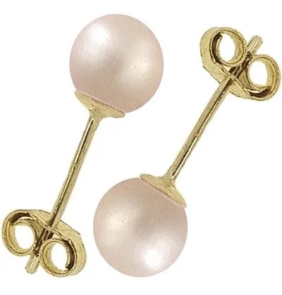 Orecchini Perle Bimba Bambina oro Giallo 18 Kt Carati Ct 750 0,55 Gr Cinque Colori - immagine 5