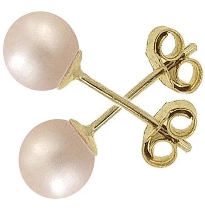 Orecchini Perle Bimba Bambina oro Giallo 18 Kt Carati Ct 750 0,55 Gr Cinque Colori - immagine 13
