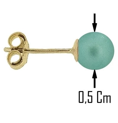 Orecchini Perle Bimba Bambina oro Giallo 18 Kt Carati Ct 750 0,55 Gr Cinque Colori - immagine 6