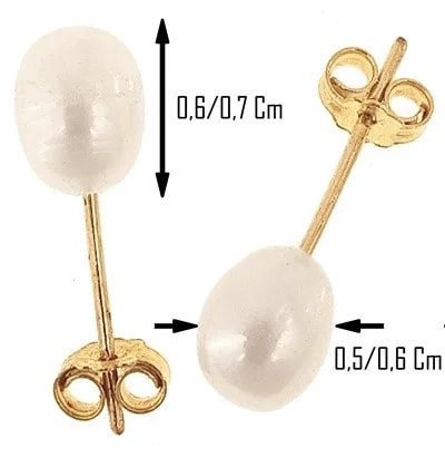 Orecchini Perle Donna Oro Giallo 18 Kt Carati Ct 750 0,95 Gr - immagine 2