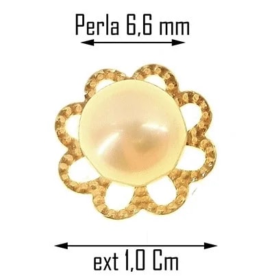 Orecchini Perle Donna Oro Giallo 18 Kt Carati Ct 750 1,35 Gr - immagine 2