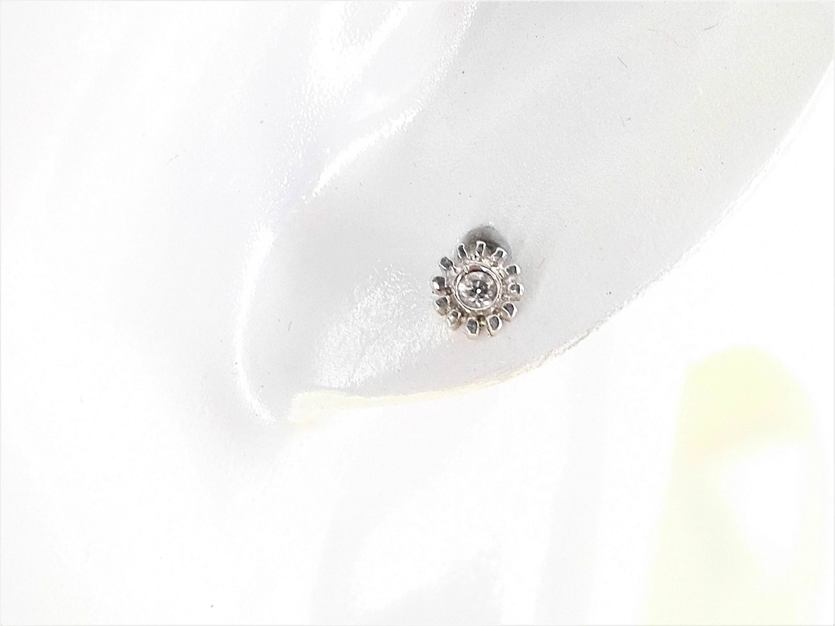 Orecchini Punto Luce Donna Oro Bianco 18 Kt Carati Ct 750 Gr 1,40 Zirconi - immagine 2
