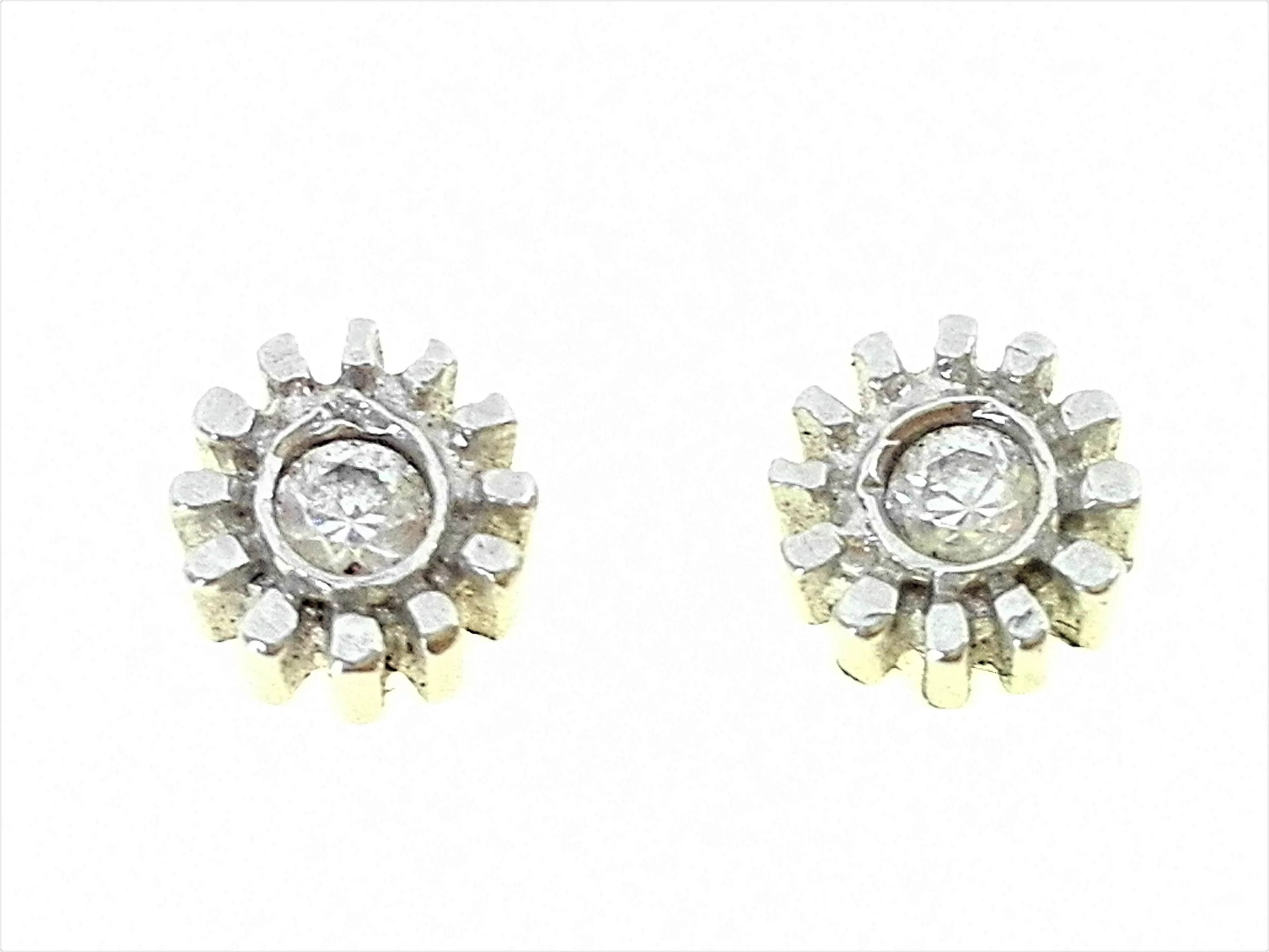 Orecchini Punto Luce Donna Oro Bianco 18 Kt Carati Ct 750 Gr 1,40 Zirconi - immagine 3