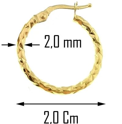 Orecchini Donna Cerchio Cerchi Oro Giallo 18 kt Carati Ct 750 1,35 Gr - immagine 2